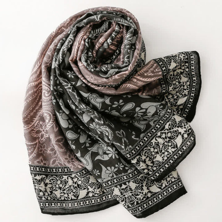 Buddha Stones Bufanda suave para mujer con estampado floral paisley para otoño/invierno. - image 20