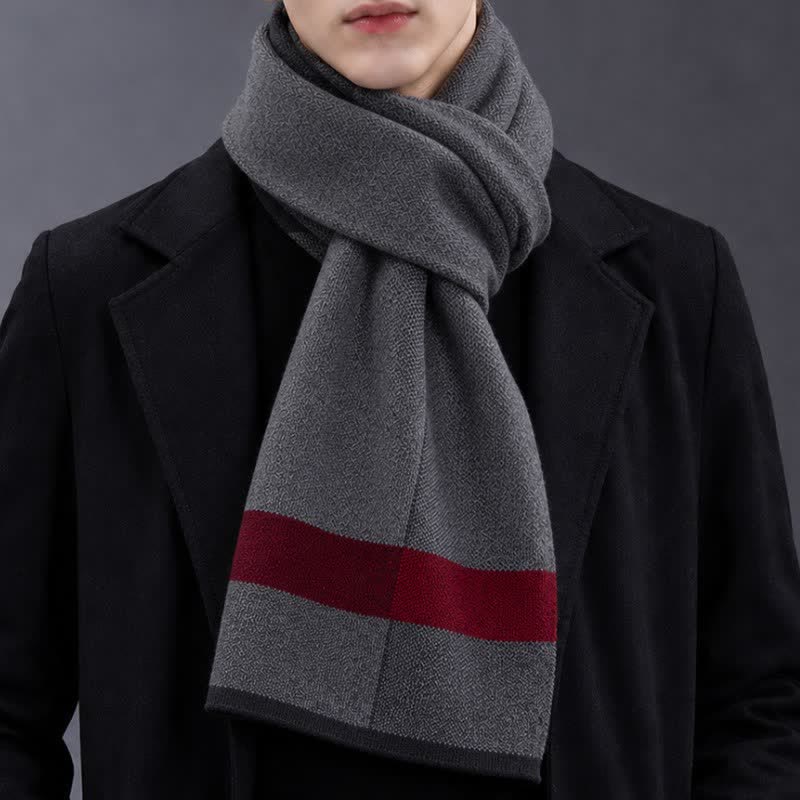 Buddha Stones Bufanda envolvente suave para hombre, estilo urbano, ideal para otoño e invierno. - Gris claro - image 3