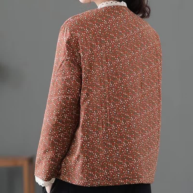 Buddha Stones Chaquetas de punto elegantes de estilo vintage con botones y estampado floral para mujer, ideales para otoño e invierno. - image 14