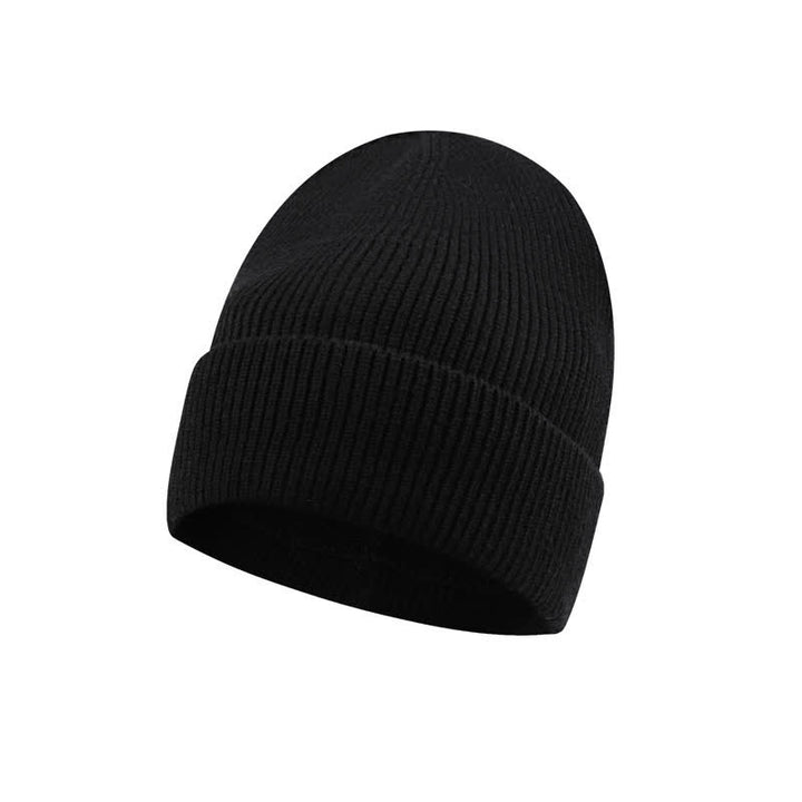 Buddha Stones Gorro de punto acanalado con puño para hombre, ideal para otoño e invierno. - Negro - image 1
