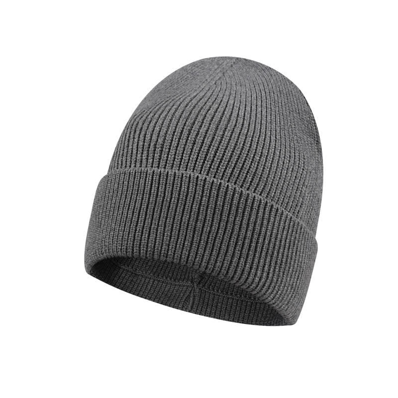 Buddha Stones Gorro de punto acanalado con puño para hombre, ideal para otoño e invierno. - Gris oscuro - image 3