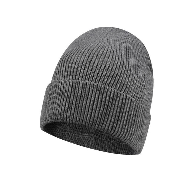 Buddha Stones Gorro de punto acanalado con puño para hombre, ideal para otoño e invierno. - Gris oscuro - image 3