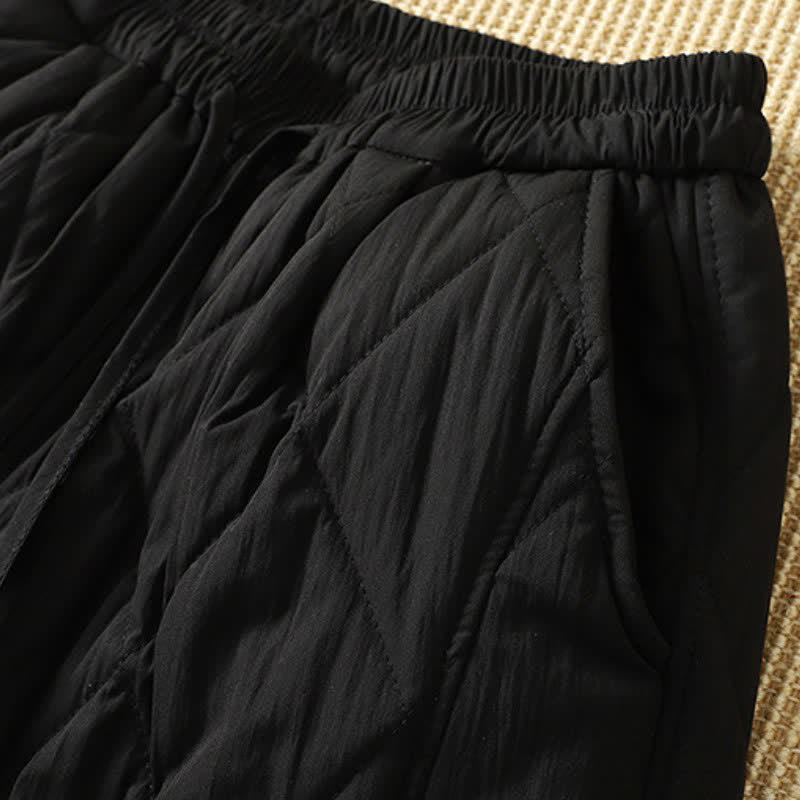 Buddha Stones Pantalones tobilleros geométricos casuales de invierno con cordón ajustable para mujer, de pierna recta y con bolsillos. - image 14