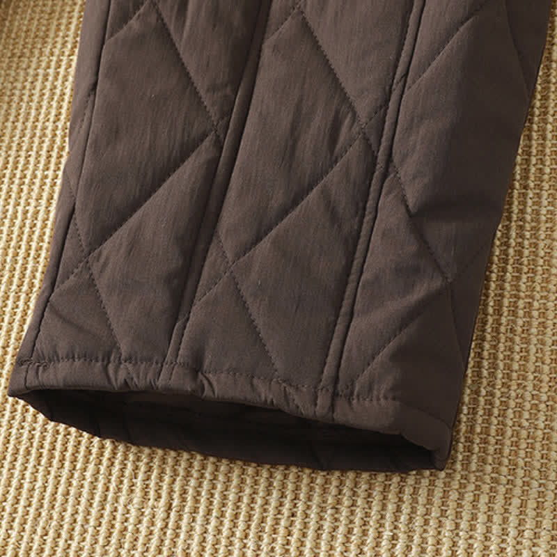 Buddha Stones Pantalones tobilleros geométricos casuales de invierno con cordón ajustable para mujer, de pierna recta y con bolsillos. - image 9