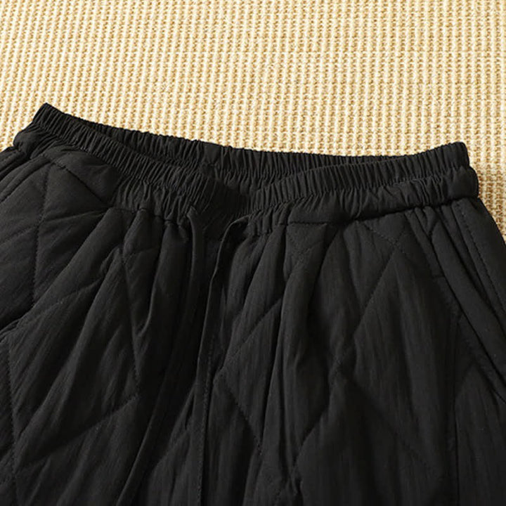 Buddha Stones Pantalones tobilleros geométricos casuales de invierno con cordón ajustable para mujer, de pierna recta y con bolsillos. - image 13