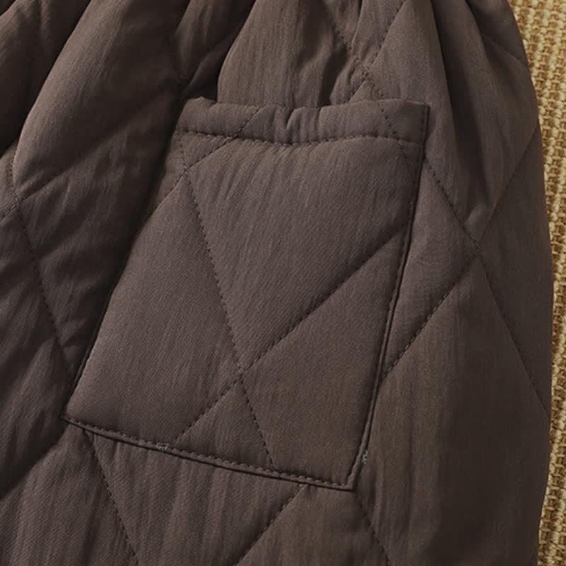 Buddha Stones Pantalones tobilleros geométricos casuales de invierno con cordón ajustable para mujer, de pierna recta y con bolsillos. - image 7