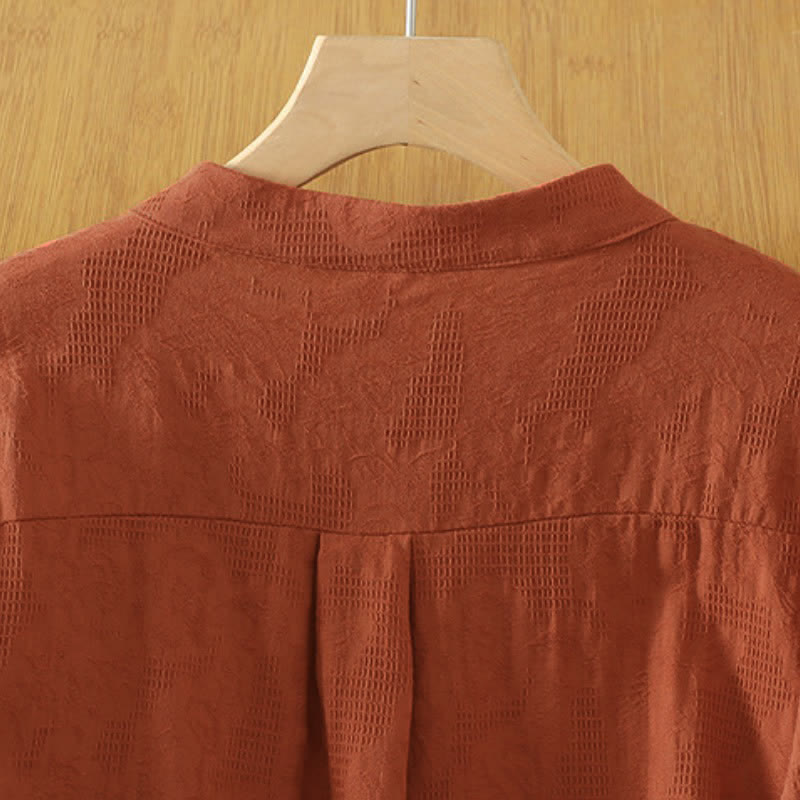 Buddha Stones Camisas de manga larga para mujer estilo Tang vintage con cuello mandarín y bordado floral. - image 16