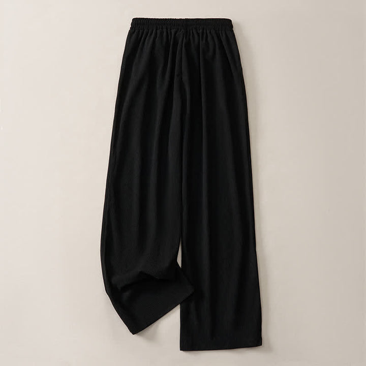 Buddha Stones Pantalones largos de pana lisos, de corte recto, con cordón ajustable, estilo casual de otoño/invierno, para mujer, con bolsillos. - image 11