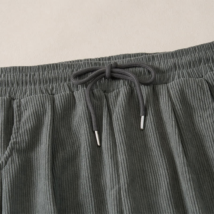 Buddha Stones Pantalones largos de pana lisos, de corte recto, con cordón ajustable, estilo casual de otoño/invierno, para mujer, con bolsillos. - image 20