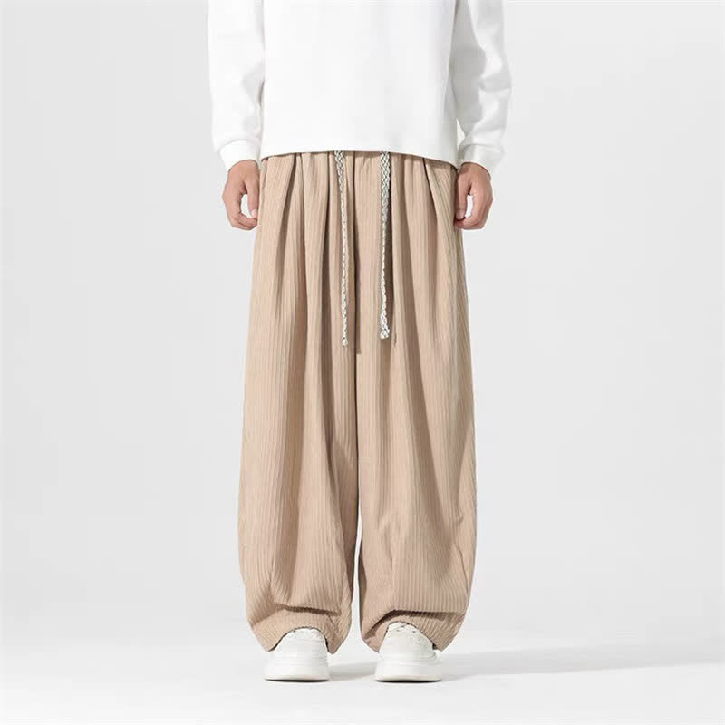 Buddha Stones Pantalones básicos de pana para hombre, de corte recto, con cordón ajustable, ideales para primavera y otoño. - Broncearse - US/UK/AU46, EU56 (5XL) - image 12