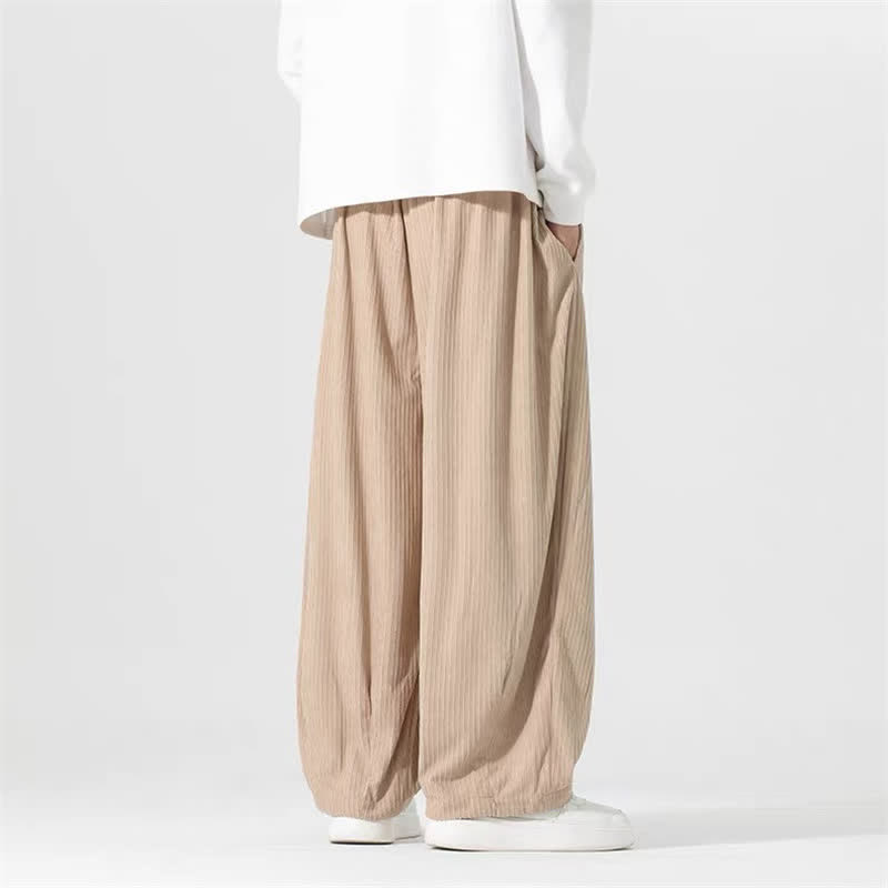 Buddha Stones Pantalones básicos de pana para hombre, de corte recto, con cordón ajustable, ideales para primavera y otoño. - image 13