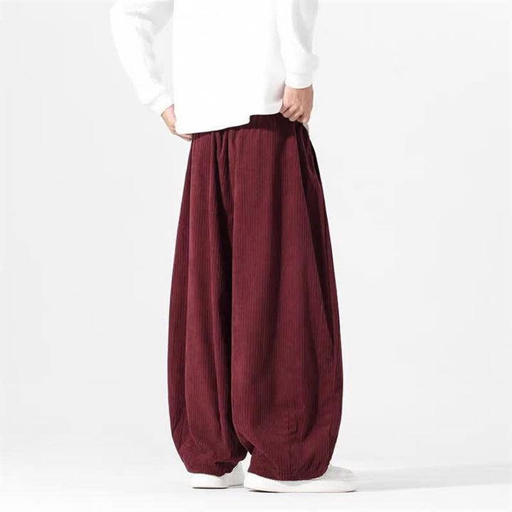 Buddha Stones Pantalones básicos de pana para hombre, de corte recto, con cordón ajustable, ideales para primavera y otoño. - image 7