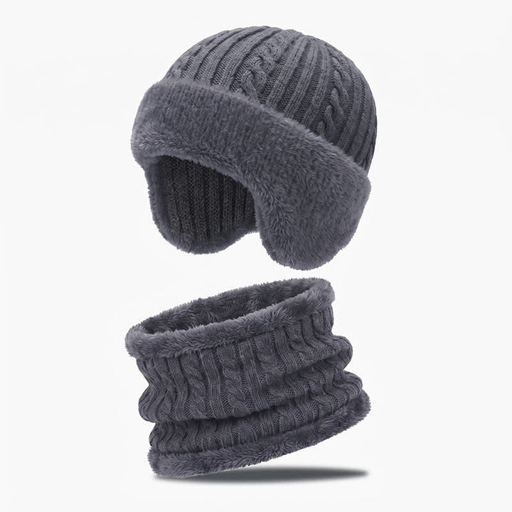 Buddha Stones Pasamontañas de invierno para hombre, de punto acanalado con ribete de felpa. - image 3
