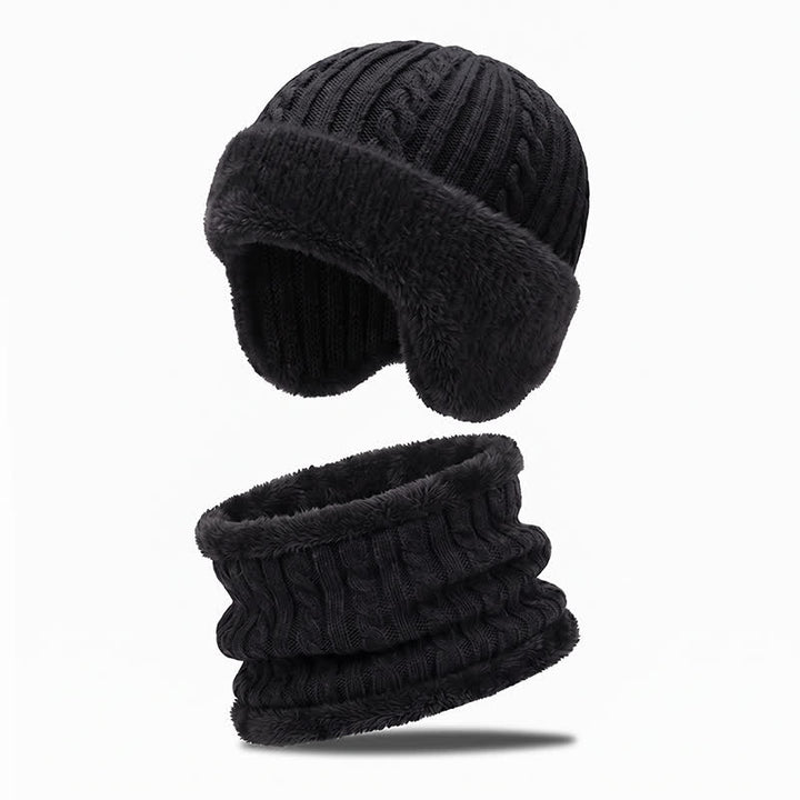 Buddha Stones Pasamontañas de invierno para hombre, de punto acanalado con ribete de felpa. - image 11