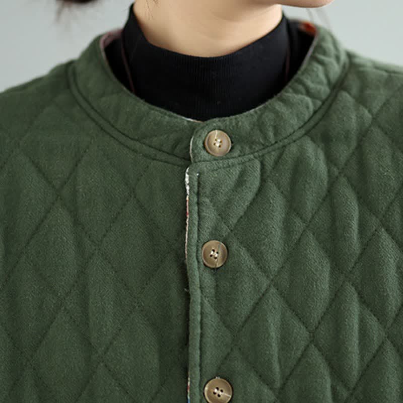 Buddha Stones Chaqueta reversible de mujer con botones, diseño floral patchwork, estilo vintage, para otoño/invierno, con bolsillos. - image 9