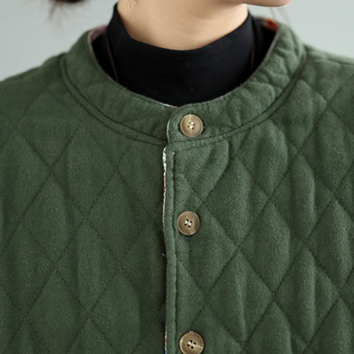Buddha Stones Chaqueta reversible de mujer con botones, diseño floral patchwork, estilo vintage, para otoño/invierno, con bolsillos. - image 9