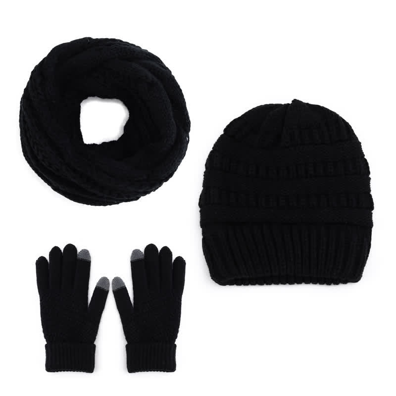 Buddha Stones Gorro, bufanda y guantes de punto trenzado para mujer, ideal para otoño e invierno. - image 5