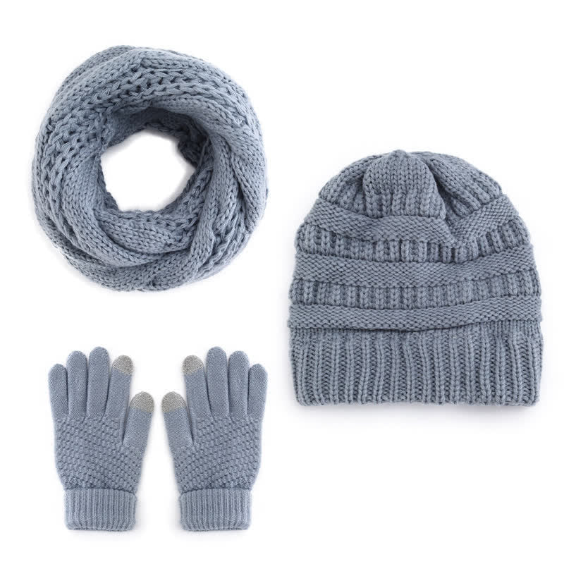 Buddha Stones Gorro, bufanda y guantes de punto trenzado para mujer, ideal para otoño e invierno. - image 8