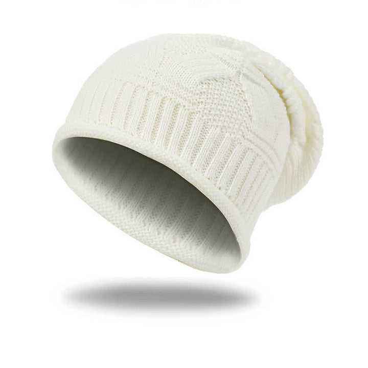 Buddha Stones Gorro de punto holgado de canalé suave para mujer, ideal para otoño e invierno. - Marfil - image 1