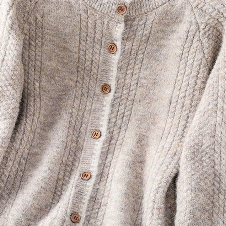 Buddha Stones Cárdigan de punto de algodón liso con botones, estilo vintage, para mujer, ideal para otoño e invierno. - image 19