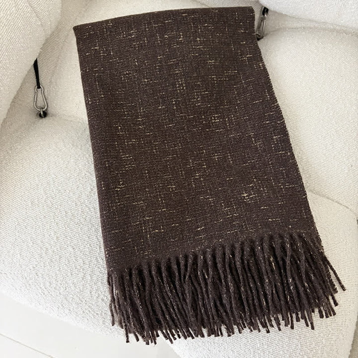 Buddha Stones Bufanda de mujer con borla, diseño sencillo y acogedor, ideal para otoño e invierno. - image 25