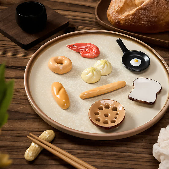 Buddha Stones Mini soporte para palillos de cerámica con forma de comida - image 0