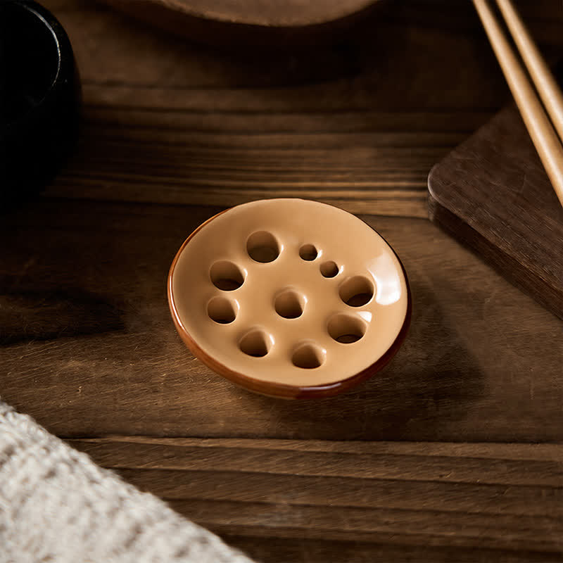 Buddha Stones Mini soporte para palillos de cerámica con forma de comida - image 3