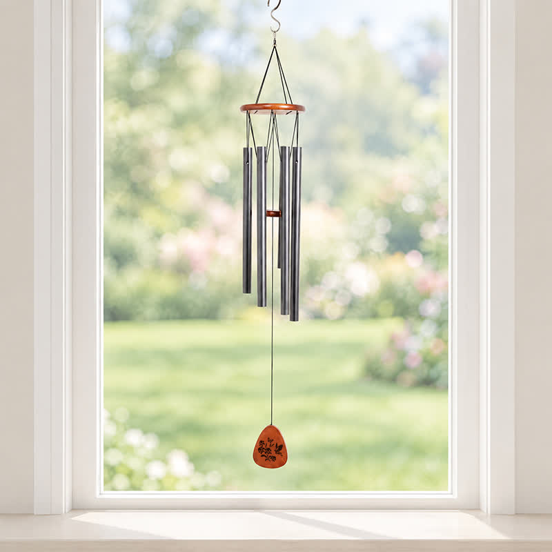 Buddha Stones Campana de viento con tubos de aluminio y madera con forma de mariposa transformable - image 1