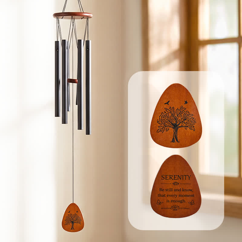 Buddha Stones Campana de viento "El Árbol de la Vida Serenity Retro" con seis tubos de aluminio - El árbol de la vida - image 0