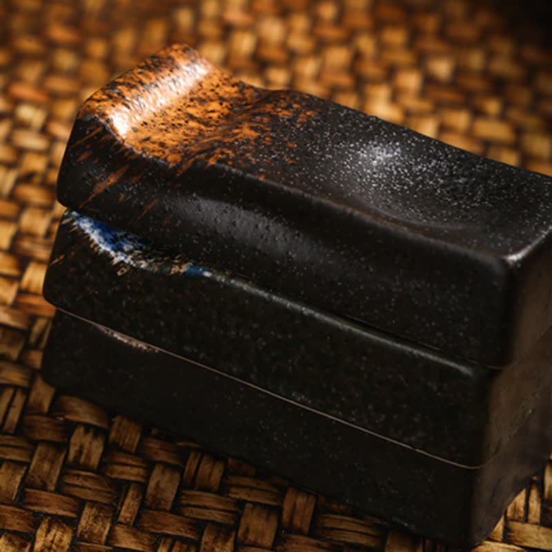 Buddha Stones Soporte rectangular minimalista de cerámica Night Shadow para palillos - image 9