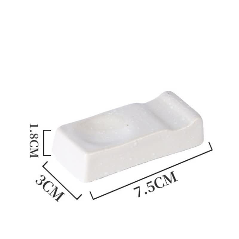 Buddha Stones Soporte rectangular minimalista de cerámica Night Shadow para palillos - Blanco (aprox. 7,5 cm × 3,0 cm × 1,8 cm) - image 1