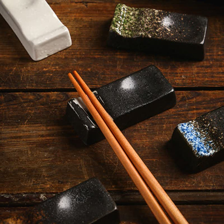 Buddha Stones Soporte rectangular minimalista de cerámica Night Shadow para palillos - image 13