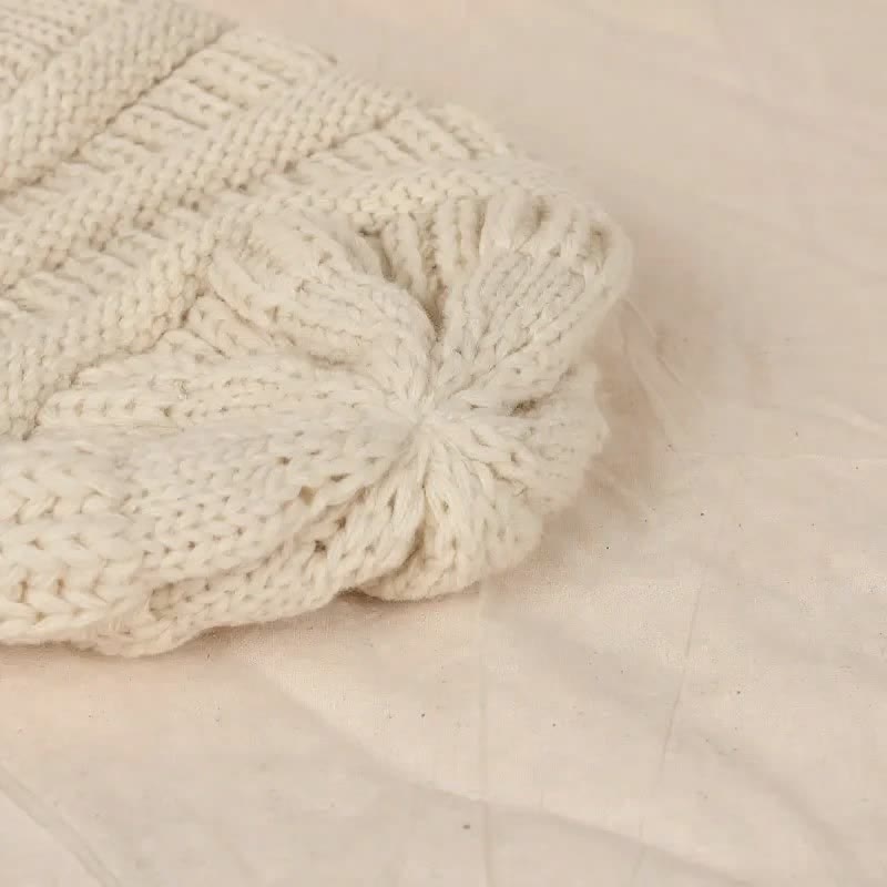 Buddha Stones Gorro holgado de punto trenzado para mujer, ideal para otoño e invierno. - image 2
