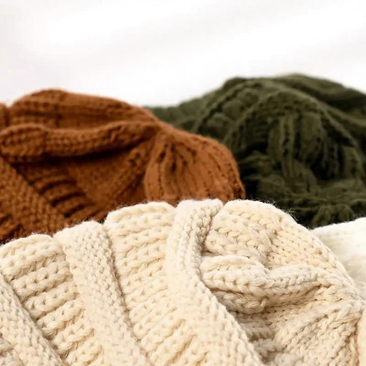 Buddha Stones Gorro holgado de punto trenzado para mujer, ideal para otoño e invierno. - image 10
