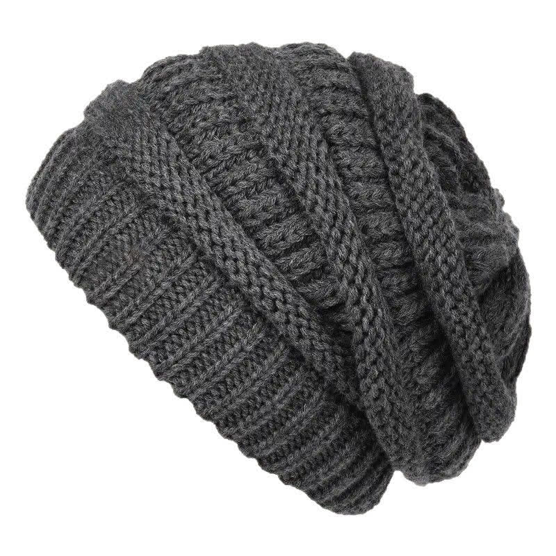 Buddha Stones Gorro holgado de punto trenzado para mujer, ideal para otoño e invierno. - Gris - image 7