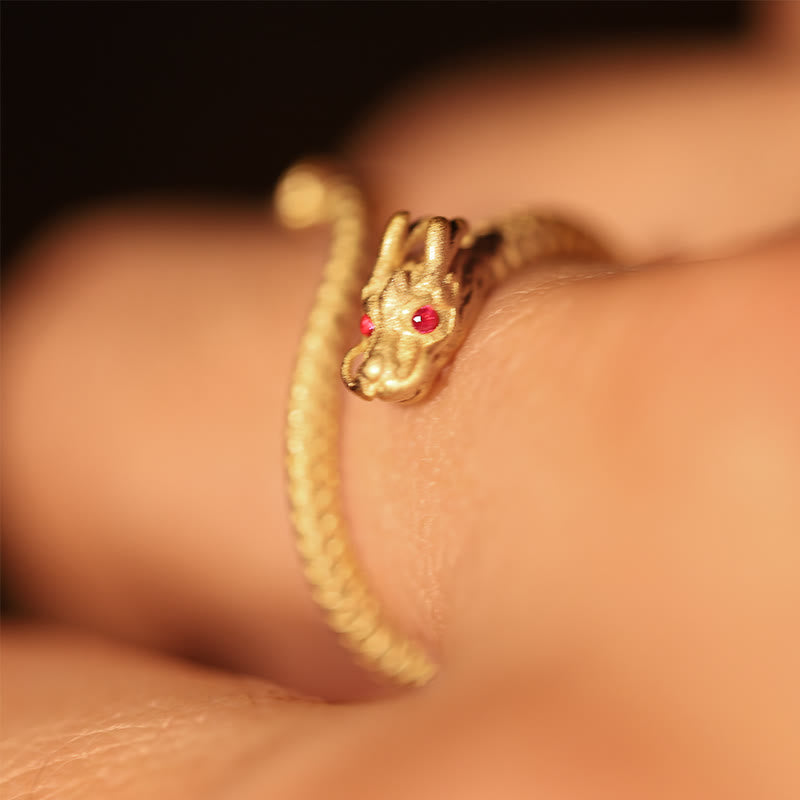 Anillo ajustable de plata de ley 925 con Buddha Stones , diseño vintage del Año del Dragón, protección de la suerte - image 8