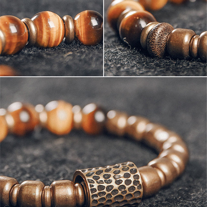 Pulsera de protección de cobre con piedra de ojo de tigre de Buddha Stones - image 2