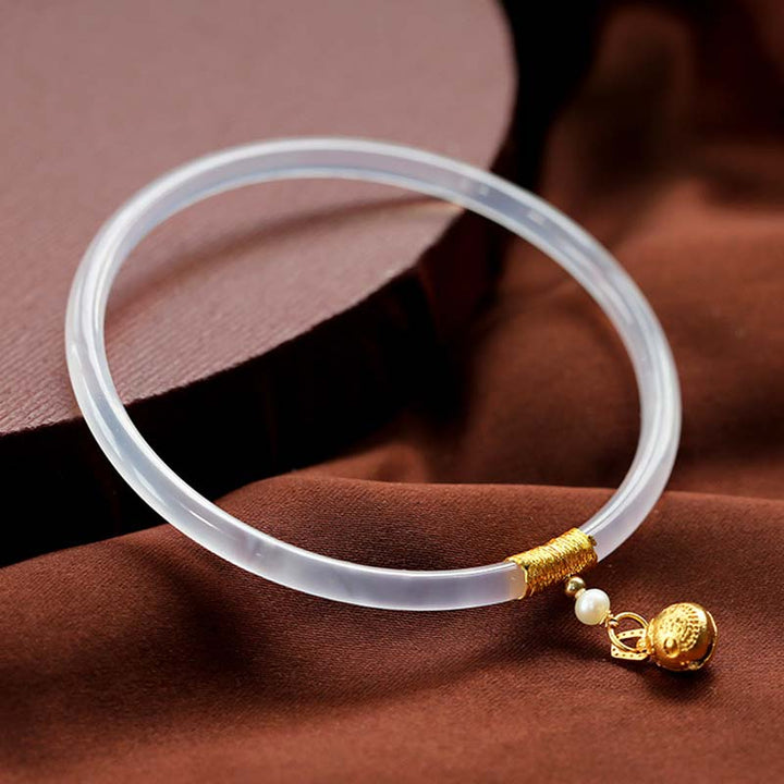 Pulsera de éxito de jade blanco cian natural con Buddha Stones