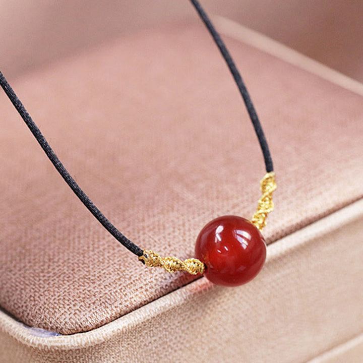 Buddha Stones, ágata roja Natural, Calcedonia, autoaceptación, cadena de confianza, pulsera, collar, colgante