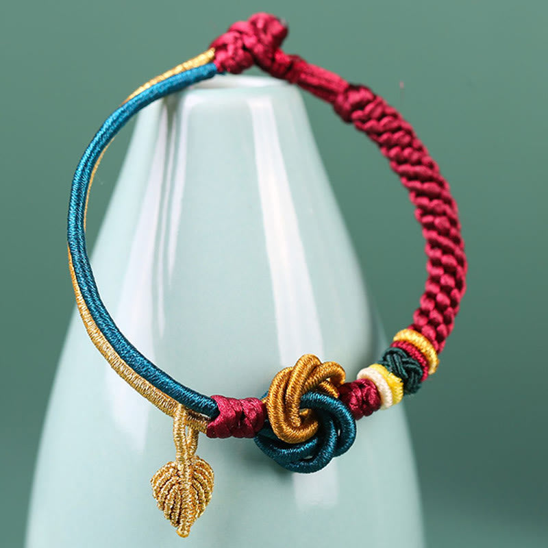 Pulsera de cuerda de la suerte con nudo de mandala hecha a mano tibetana con Buddha Stones - image 5