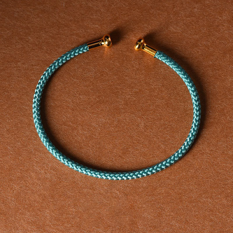 Pulsera de cuerda trenzada de la suerte hecha a mano con diseño simple de Buddha Stones - Cian - image 28