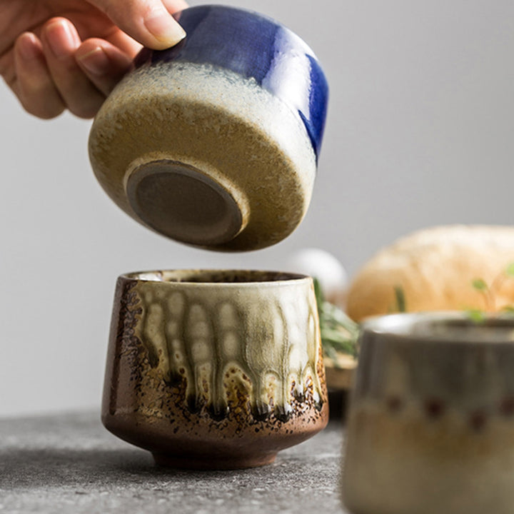 Taza de café de cerámica con cambio de horno Retro Buddha Stones , taza de café expreso de té, 200ml