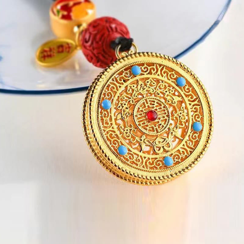 Llavero con dije de Ruyi con bendición del personaje Fu de Buddha Stones