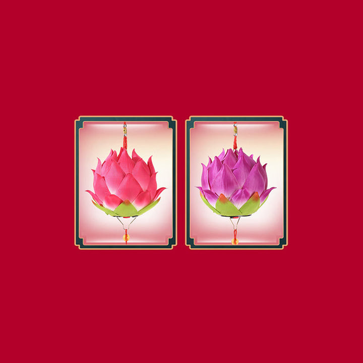 Buddha Stones DIY flor de loto dragón linterna borla lámpara decoración - image 27