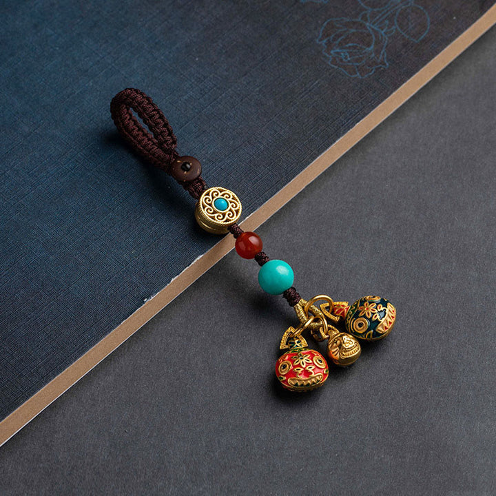 Buddha Stones, oro, bestia tragadora, familia, suerte, llavero de coche, decoración colgante para teléfono