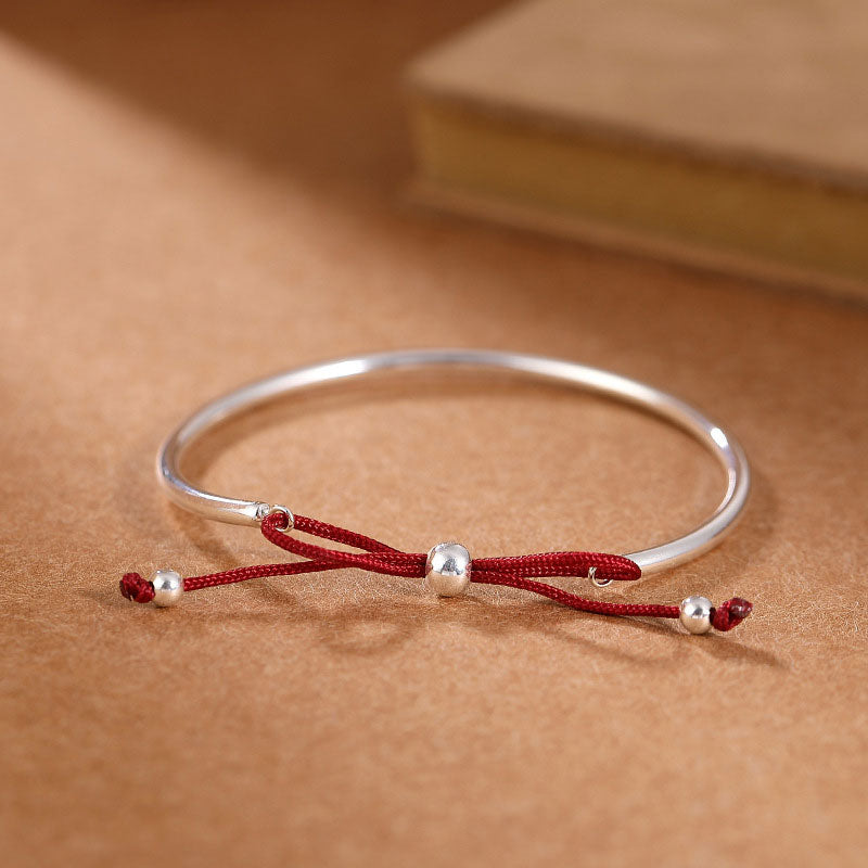 Pulsera con nudo curativo de hilo rojo de plata de ley 925 con Buddha Stones