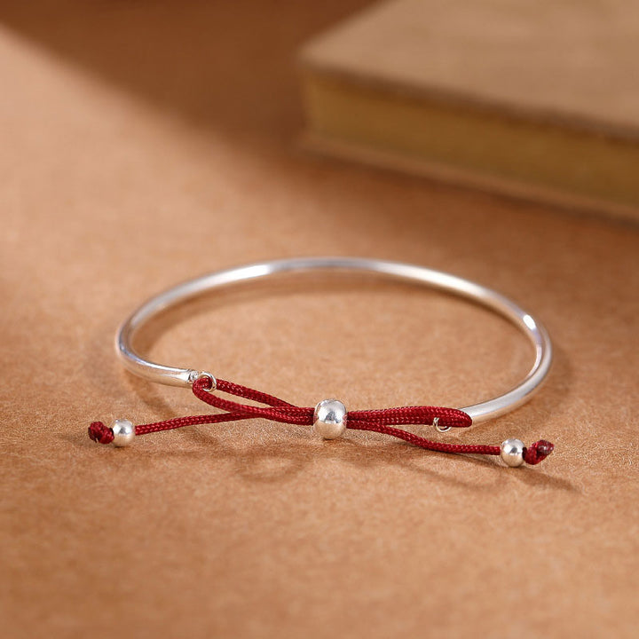 Pulsera con nudo curativo de hilo rojo de plata de ley 925 con Buddha Stones