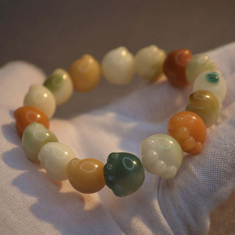 Pulsera de armonía tranquila con diseño de pata de gato y semillas de Bodhi multicapa con Buddha Stones - image 3