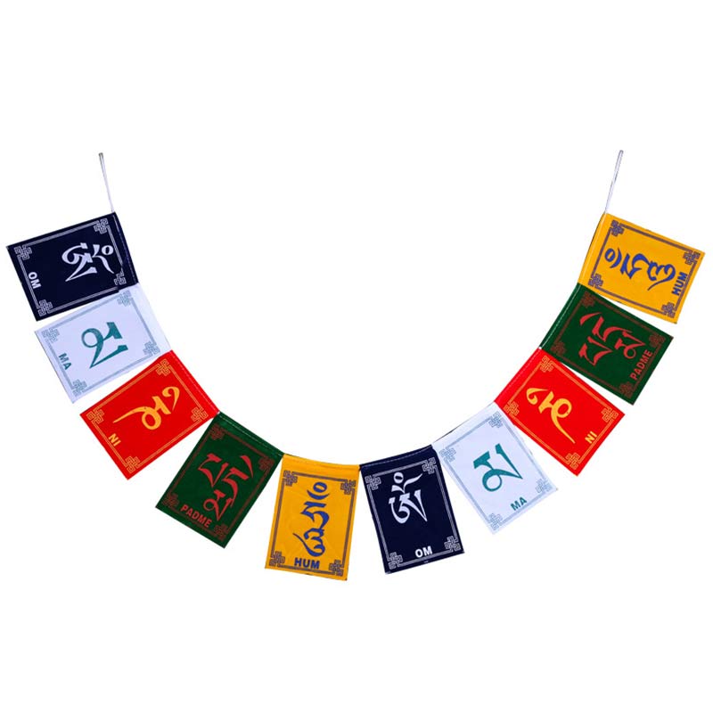 Bendición tibetana Windhorse Om Mani Padme Hum decoración de bandera de oración para coche al aire libre