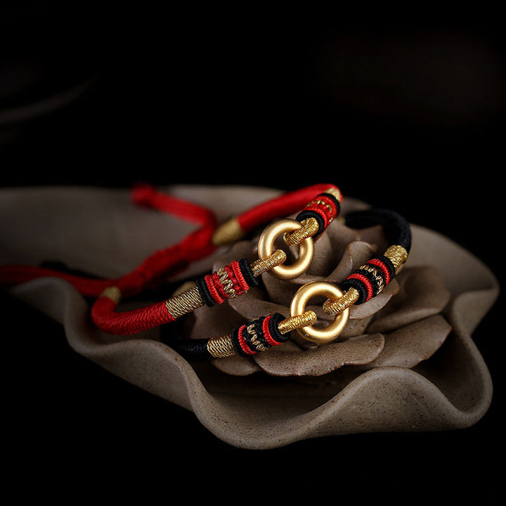 Pulsera de pareja de hilo rojo de la suerte FengShui con Buddha Stones